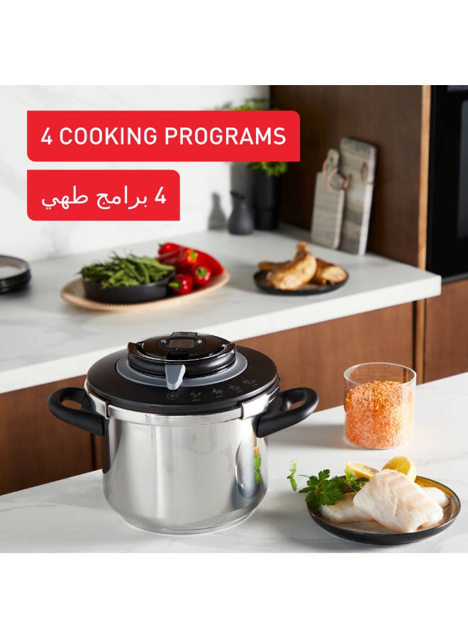 تيفال كليبسو+ شيف 8 لتر | قدر ضغط | 4 برامج للطهي | طهي سريع | غطاء بيد واحدة | صنع في فرنسا | ضمان 2 سنوات | P4551431 - Image 3