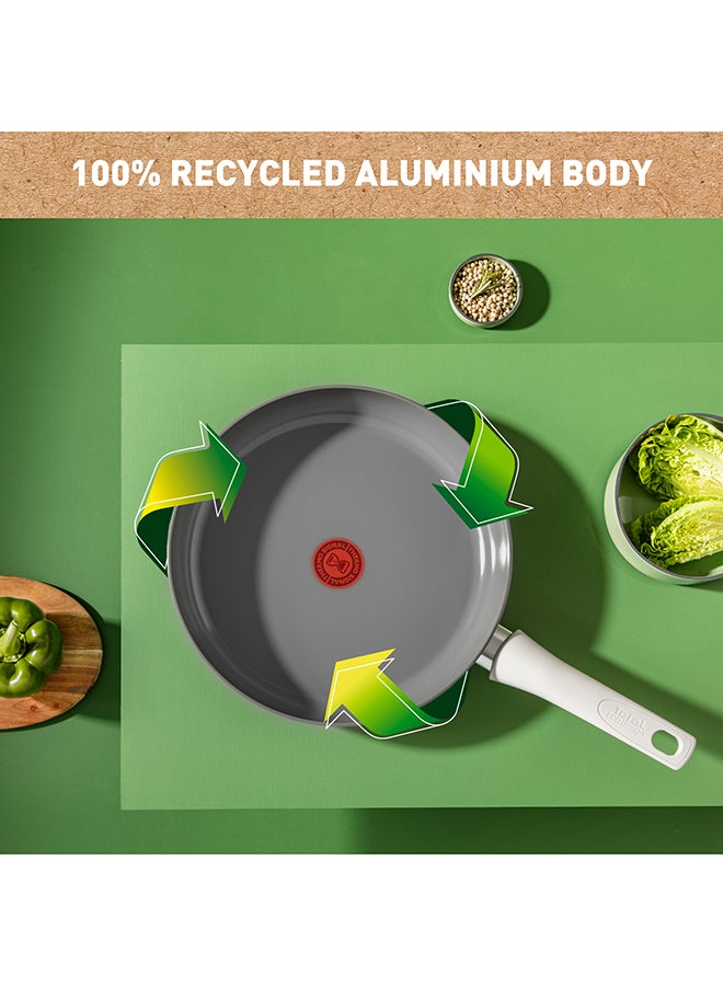 Tefal TEFAL Renew, On | Frypan 28 cm | Ceramic Non-Stick Coating | 100% recycled aluminium body | Healthy Cooking | Made in France | 2 Years Warranty | C4270632 Grey - Hippo Iron  - Image 4