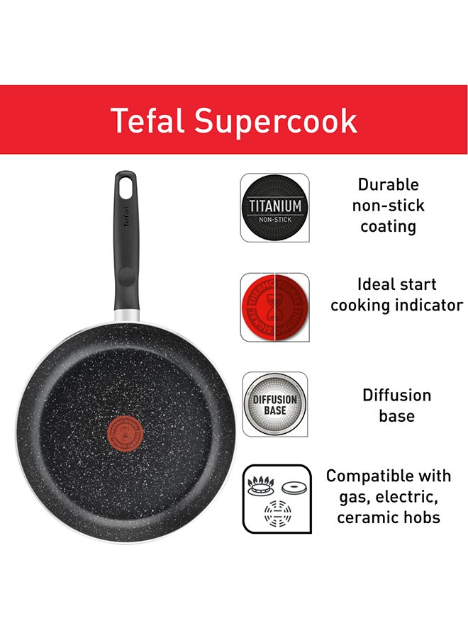 Tefal - TEFAL Dark Stone | 7 pc set | Non-stick Cookware | Safe coating | Heat indicator | Ergonomic handles | Glass lid | Gas | Electric | Ceramic hobs | 2 Years Warranty | B491S785 Marble - Black Whith Grey Dots - Image 1