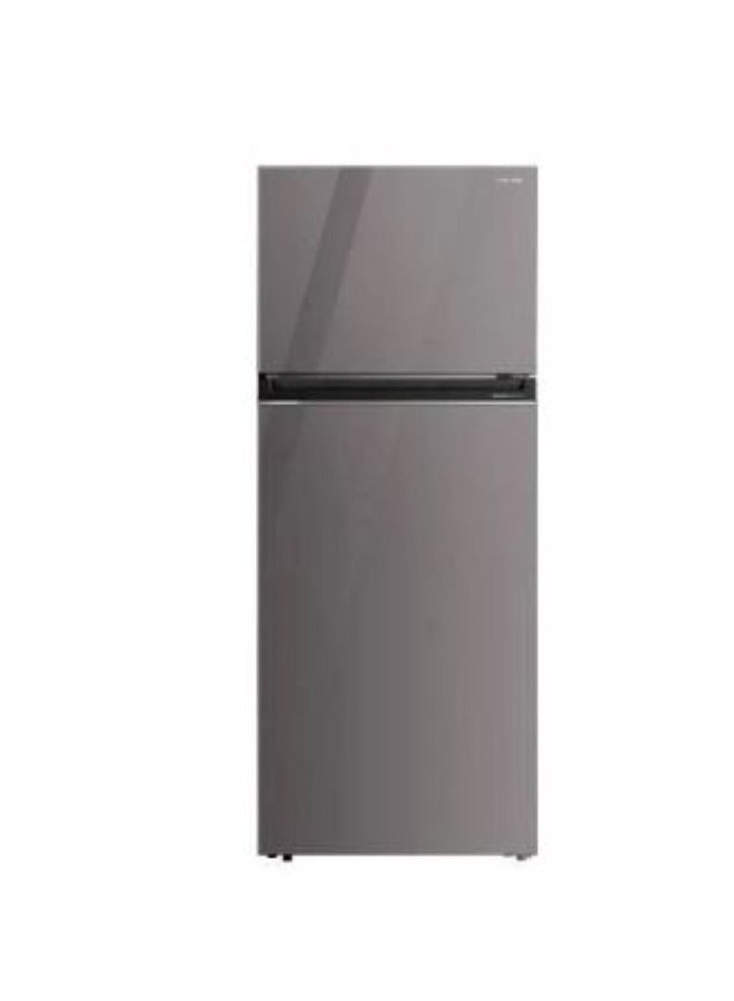 Toshiba 450L Refrigerator with Glass Door, Inverter Compressor, AirFALL Cooling, Voltage Stability, Pure BIO Filter, 40412 / HD101 Platinum Silver
