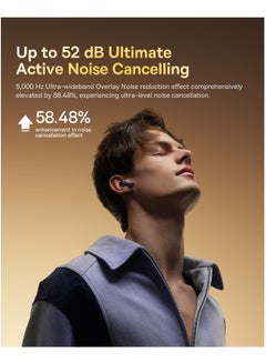 Baseus True Wireless Earbuds with Bluetooth 5.4, Hi-Res Audio, 52dB Active Noise Cancellation, Spatial Acoustics, Smart Touch Display, 7-Hour Playtime, Low Latency, 4-Mic Deep Bass, Smart Case, Customizable via App, TWS Bluetooth Headphones, Wireless In-Ear Earbuds, Compatible with Most Devices (Black) Cosmic Black  - Image 3