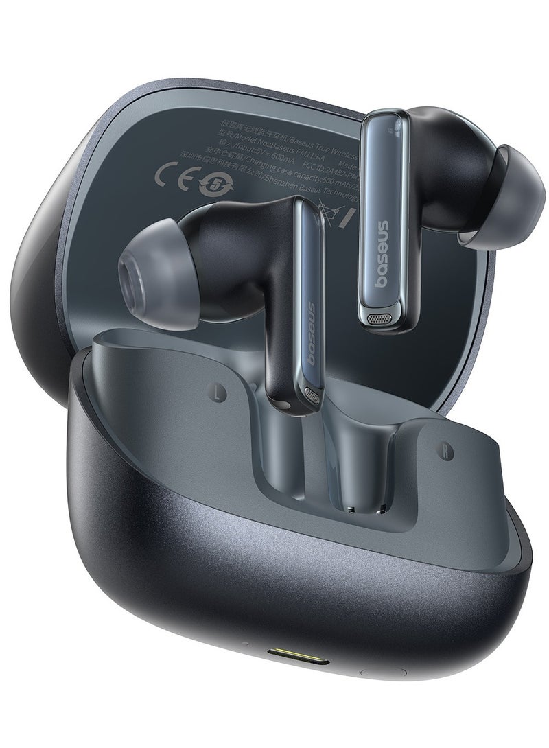 Bowie M2s Ultra True Wireless Earbuds with Hybrid Active Noise Cancellation -52dB, 4-Mic Environmental Noise Reduction, Ultra-Low Latency 0.06s for Gaming, Bluetooth 5.4, Fast Charging, 7H Playback (30H with Case), Touchscreen Charging Case, Hi-Fi Stereo Sound, Hi-Res Audio, Comfortable Fit, Voice Assistant (Black) Cosmic Black