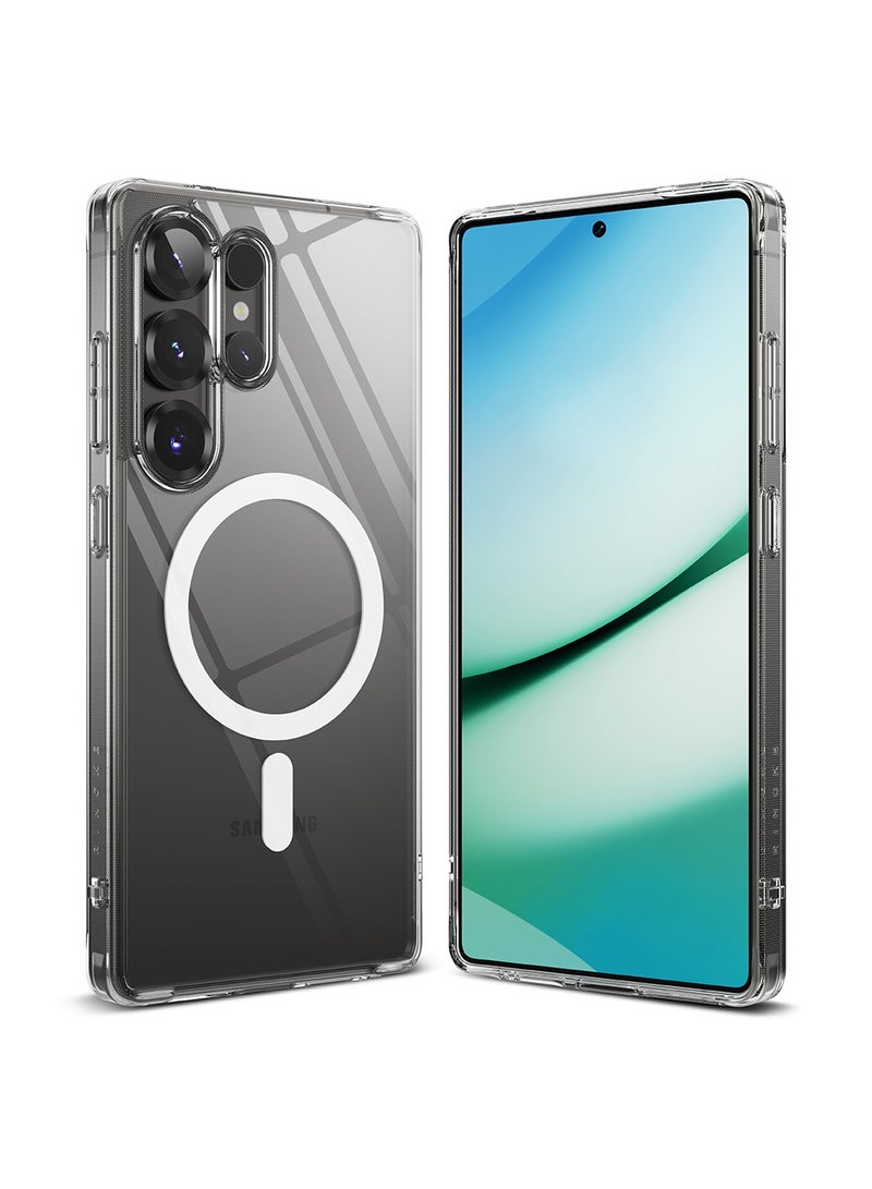 Ringke Fusion Magnetic Case For Samsung Galaxy S25 Ultra 2025 Transparent PC Hard Back Shockproof Soft TPU Bumper Phone Cover - Clear - Image 1