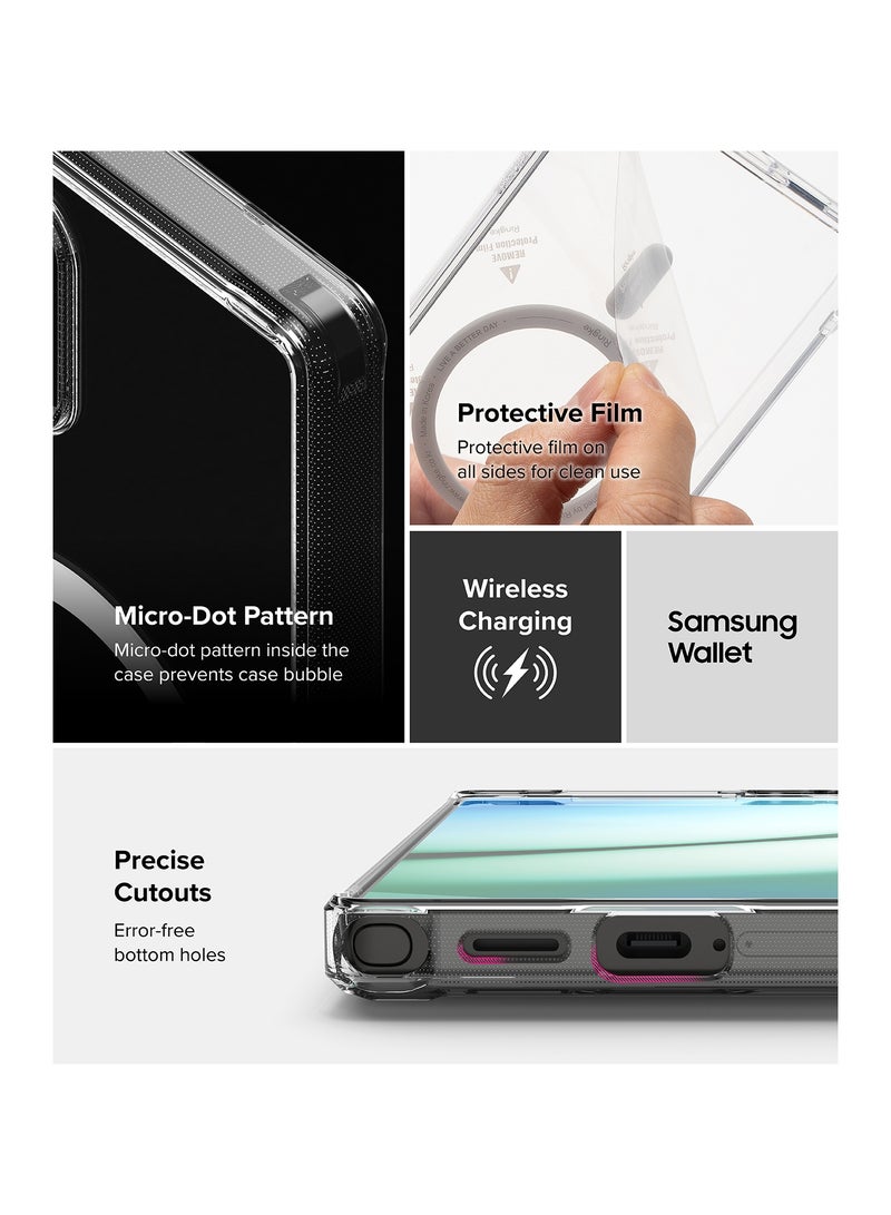 Ringke Fusion Magnetic Case For Samsung Galaxy S25 Ultra 2025 Transparent PC Hard Back Shockproof Soft TPU Bumper Phone Cover - Clear - Image 5