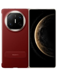 HUAWEI For Huawei Mate X6 Rotating Bracket Luxury Business Plating Leather Case for Huawei MateX6 Screen Protection Phone Cover Red  - Image 1