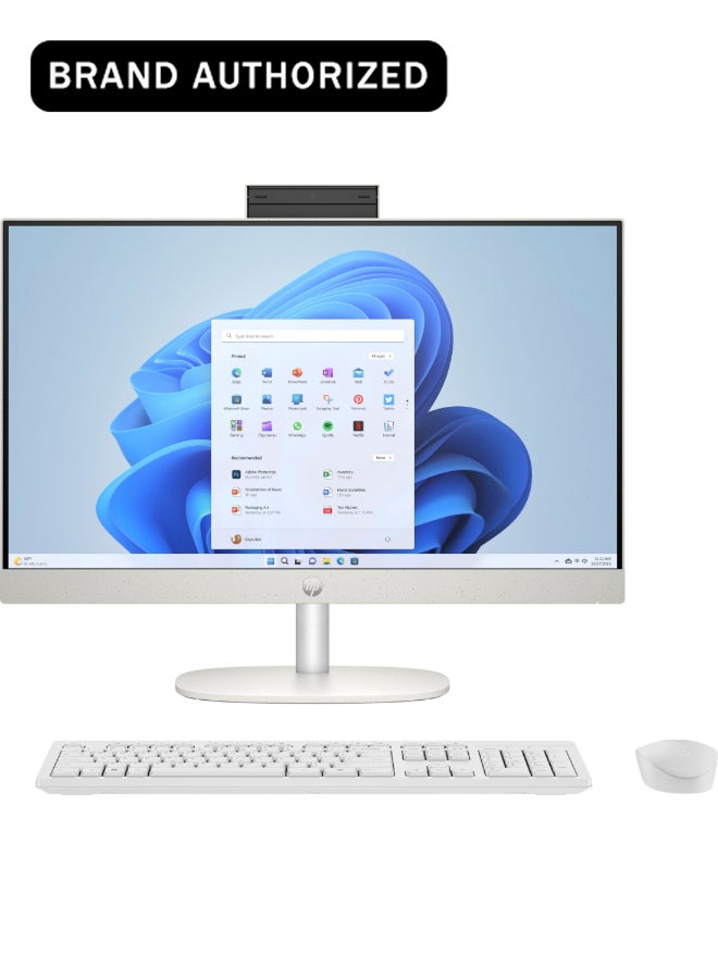 HP 24-cr0013ne 9E914EA All in One (AIO) With 23.8-Inch Display, AMD Ryzen 7 7730U Processor/16GB RAM/512GB SSD/AMD Radeon Graphics/Windows 11 Home English/Arabic Shell white - Image 1