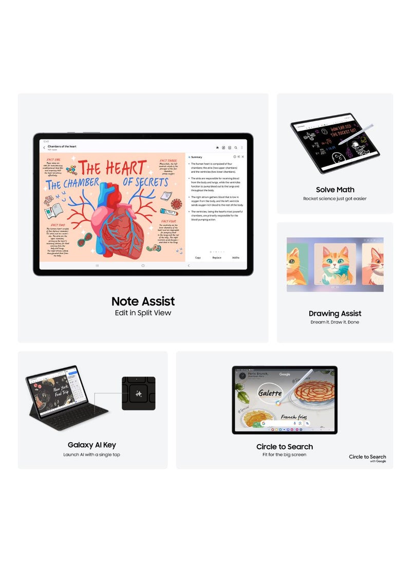 سامسونج Galaxy Tab S10 Plus Moonstone Gray 12GB RAM 256GB 5G - International Version - Image 4