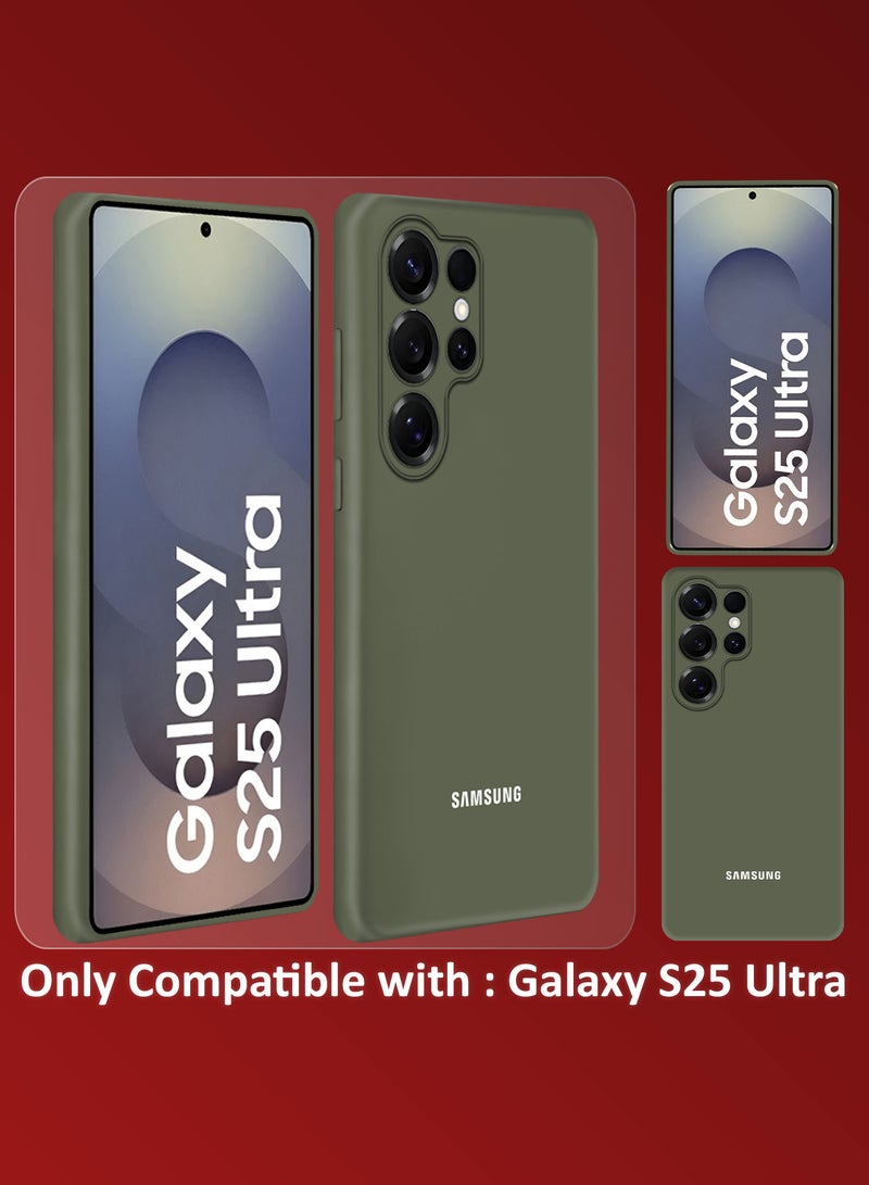 مارجون (for Samsung Galaxy S25 Ultra) 3Packs, Case Cover Ultra-Durable Soft Silicone Protective with Precise Cutouts and Anti-Slip Grip with Two Shock Proof Screen Protectors Olive Green-5 - Image 3