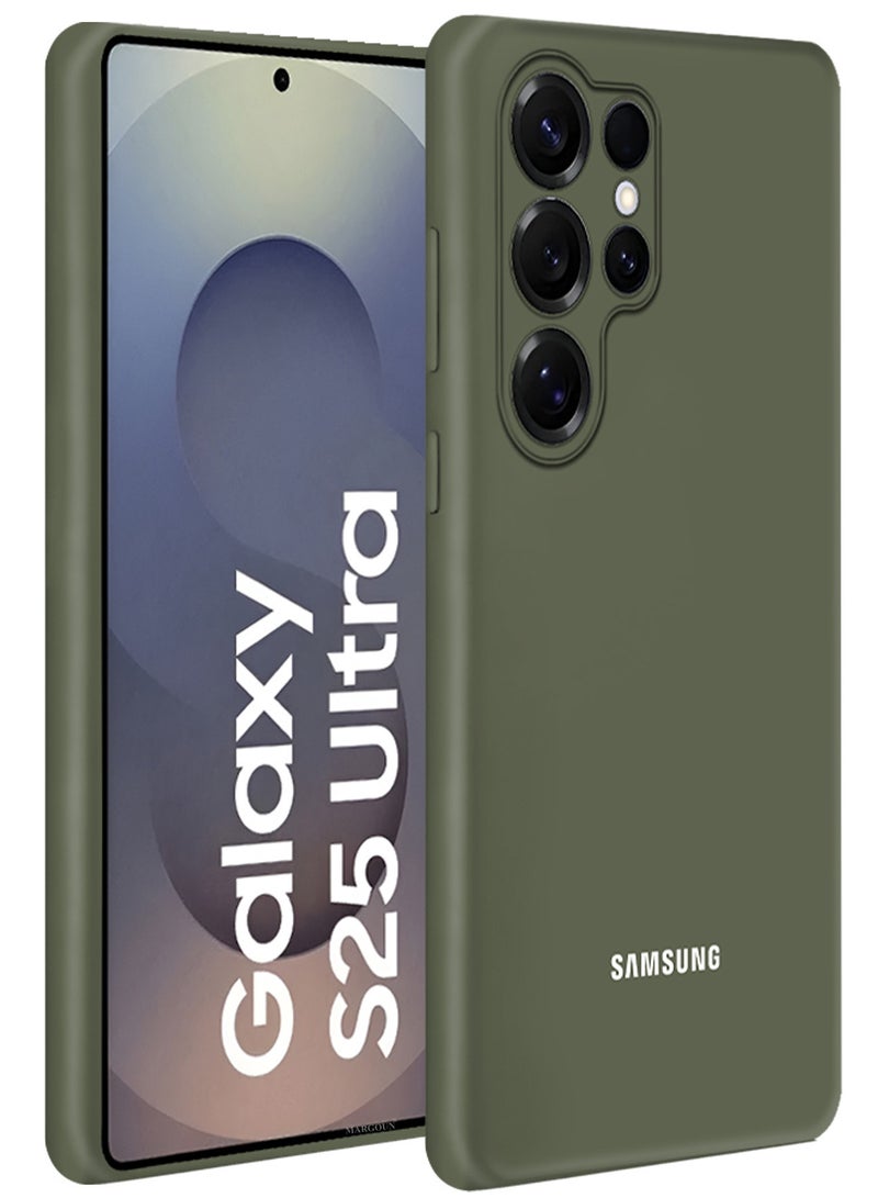 MARGOUN (for Samsung Galaxy S25 Ultra) Case Cover Ultra-Durable Soft Silicone Protective with Precise Cutouts and Anti-Slip Grip Olive Green - Image 1