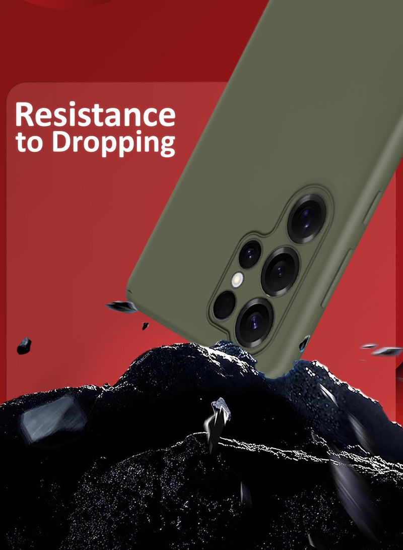 MARGOUN (for Samsung Galaxy S25 Ultra) Case Cover Ultra-Durable Soft Silicone Protective with Precise Cutouts and Anti-Slip Grip Olive Green - Image 4