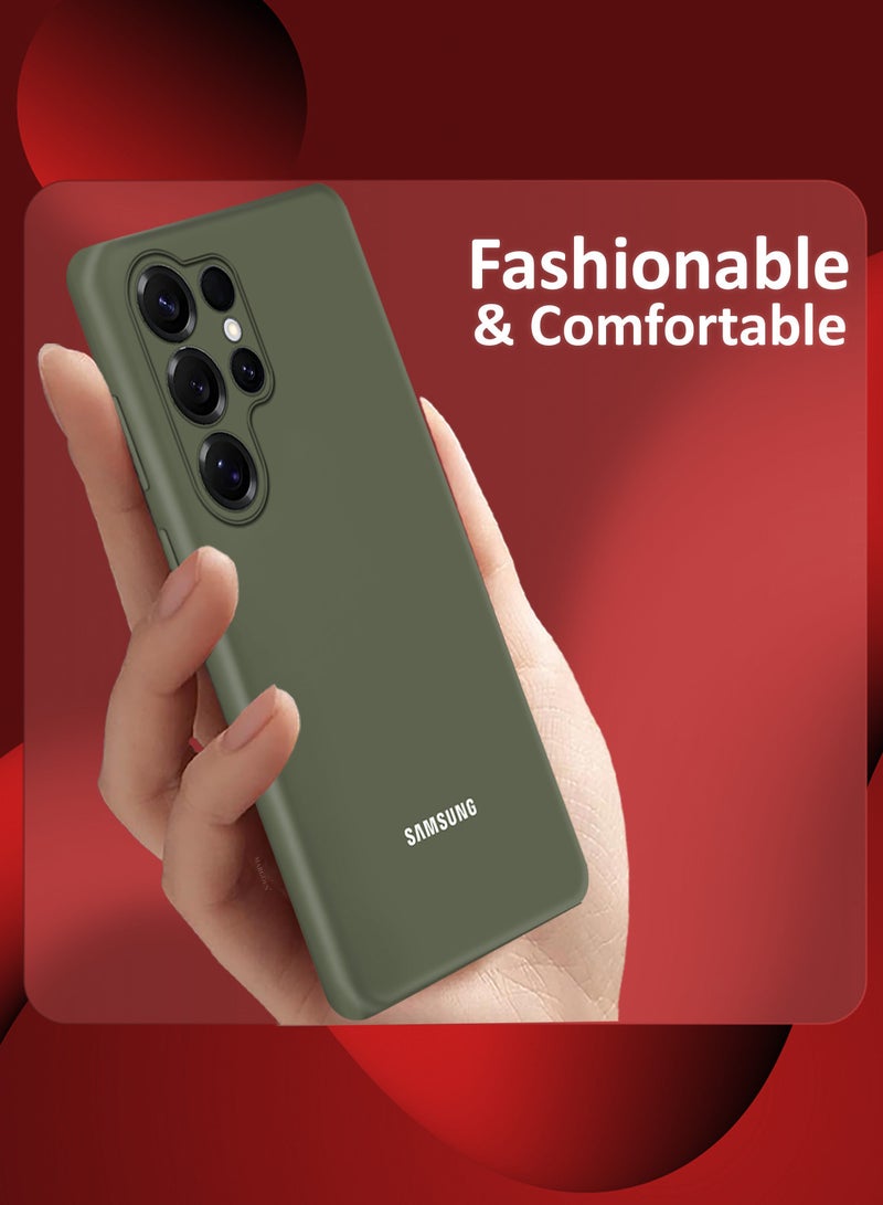 MARGOUN (for Samsung Galaxy S25 Ultra) Case Cover Ultra-Durable Soft Silicone Protective with Precise Cutouts and Anti-Slip Grip Olive Green - Image 5