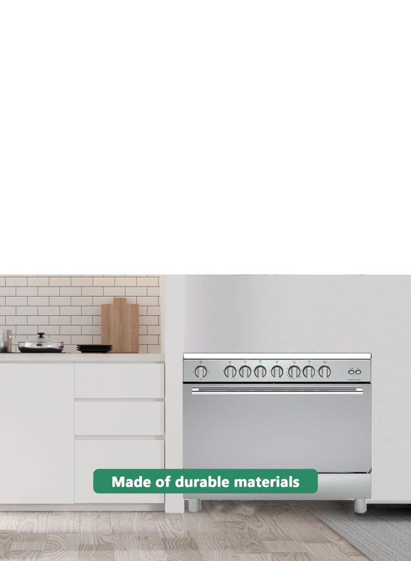 بومباني Gas Oven 5 burners, 60x90cm, Steel Safety - DIVA90GG5TCIX Steel  - Image 2