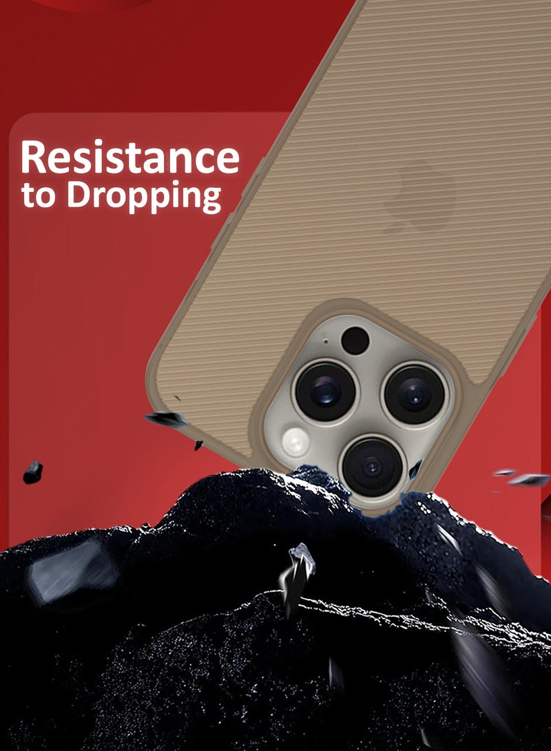 MARGOUN ( for iPhone 16 Pro Max ) 3Packs, Case Air Skin Line Design Back Cover Sturdy Durable Ultra-Thin Case Drop Protection Cover Clear with 2 Shock Proof Screen Protectors Desert Titanium - Image 3