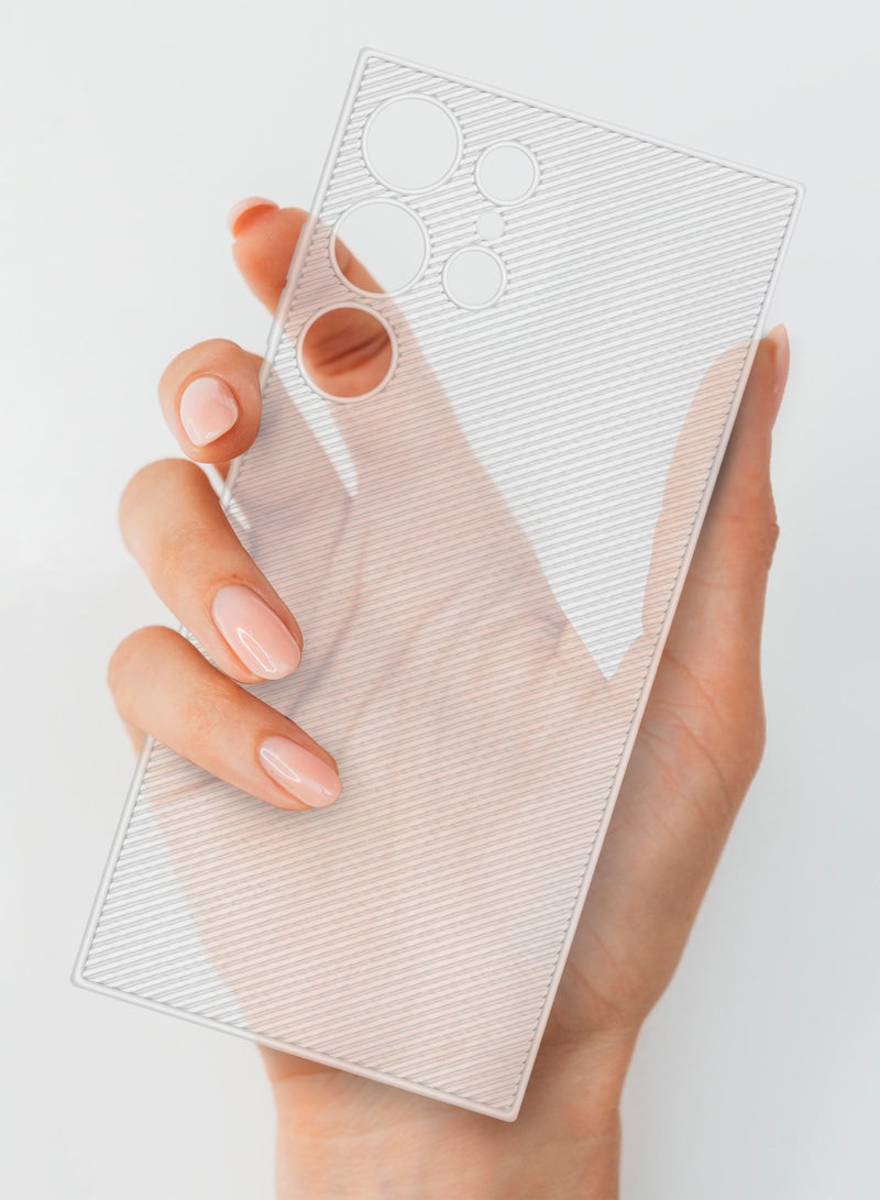 MARGOUN ( for Galaxy S24 Ultra ) Case Air Skin Line Design Back Cover Sturdy Durable Ultra-Thin Case Drop Protection Cover Clear White - Image 3