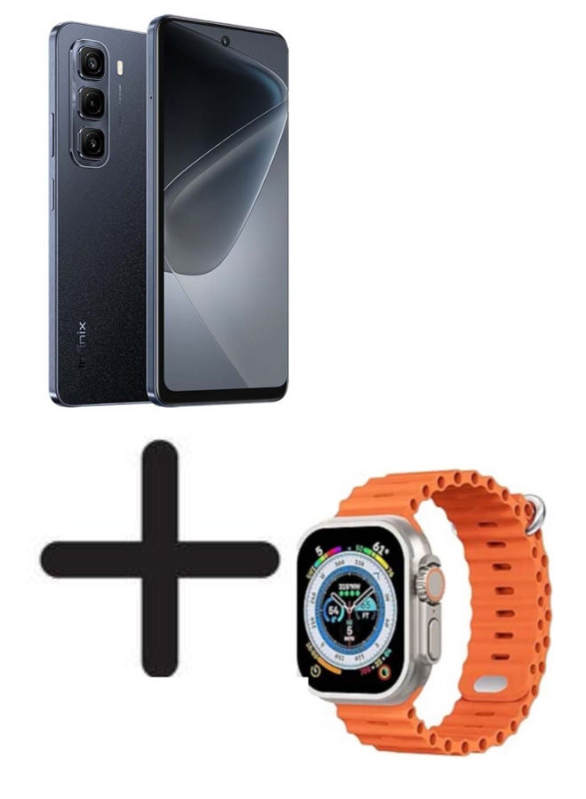 Infinix - Hot 50 Dual SIM Sleek Black 8+8GB RAM 128GB 4G With a Free Gift T800 Ultra Smart Watch - Image 1