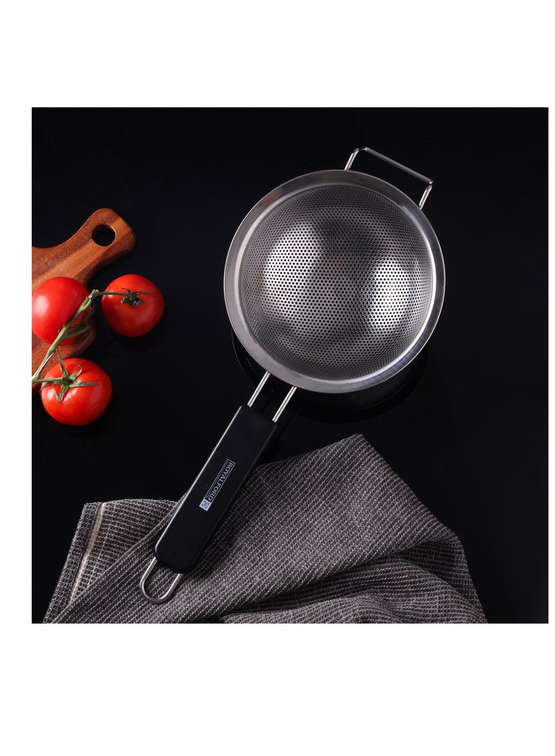 Royalford - Royalford Strainer with PP Handle- RF12661/ 25 cm, Stainless Steel Extra Fine Mesh and Rim, Multi-Purpose Multicolor - Image 1