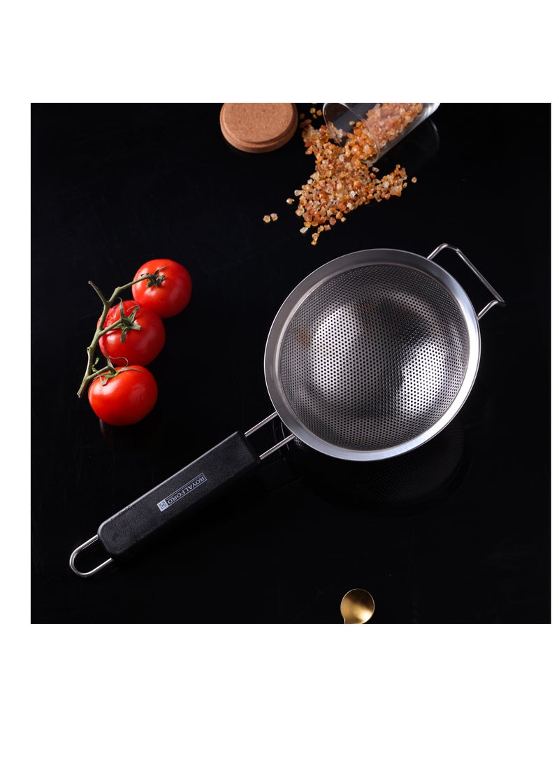 Royalford - Royalford Strainer with PP Handle- RF12661/ 25 cm, Stainless Steel Extra Fine Mesh and Rim, Multi-Purpose Multicolor - Image 1