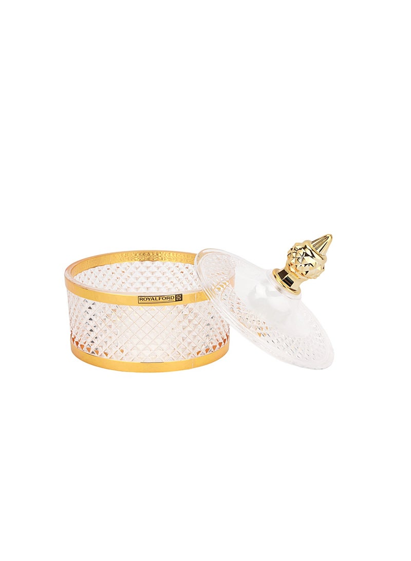 Royalford Royalford Acrylic Candy Bowl- RF12341/ Elegant and Sleek Design with Durable and Long-Lasting Construction Gold Large  - Image 2
