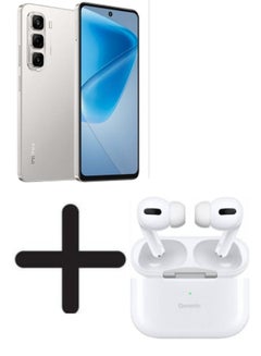 Infinix Hot 50 Dual SIM Titanium Grey 8+8GB RAM 128GB 4G With a Free Gift Generic Pro Air Pods Compatible With Android  - Image 1