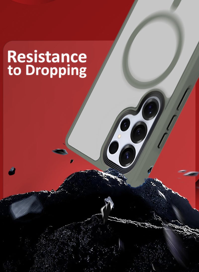 MARGOUN (for Samsung Galaxy S25 Ultra) 3Pakcs, Magnetic Slim Protective Case Wireless Charging Support with 2 Shock Proof 3D Screen Protectors Titanium Grey - Image 4