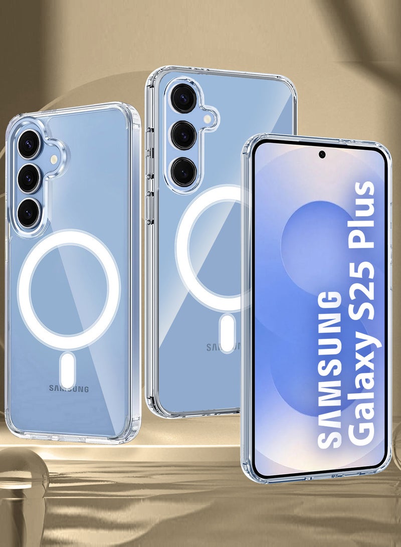 MARGOUN (for Samsung Galaxy S25 Plus) 2Packs, Clear Magnetic Ring Case Ultra Slim and Protective with 3D Shock Proof Screen Protector Clear - Image 2