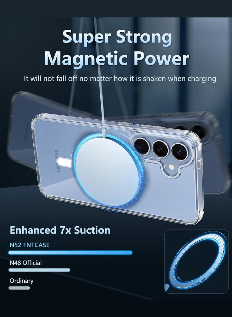 (for Samsung Galaxy S25 Plus) Clear Magnetic Ring Case Ultra Slim and Protective Clear