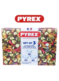 PYREX Pyrex Roaster Rectangle Set of 3, Oven, Microwave, Freezer, and Dishwasher Safe Clear  - Image 2