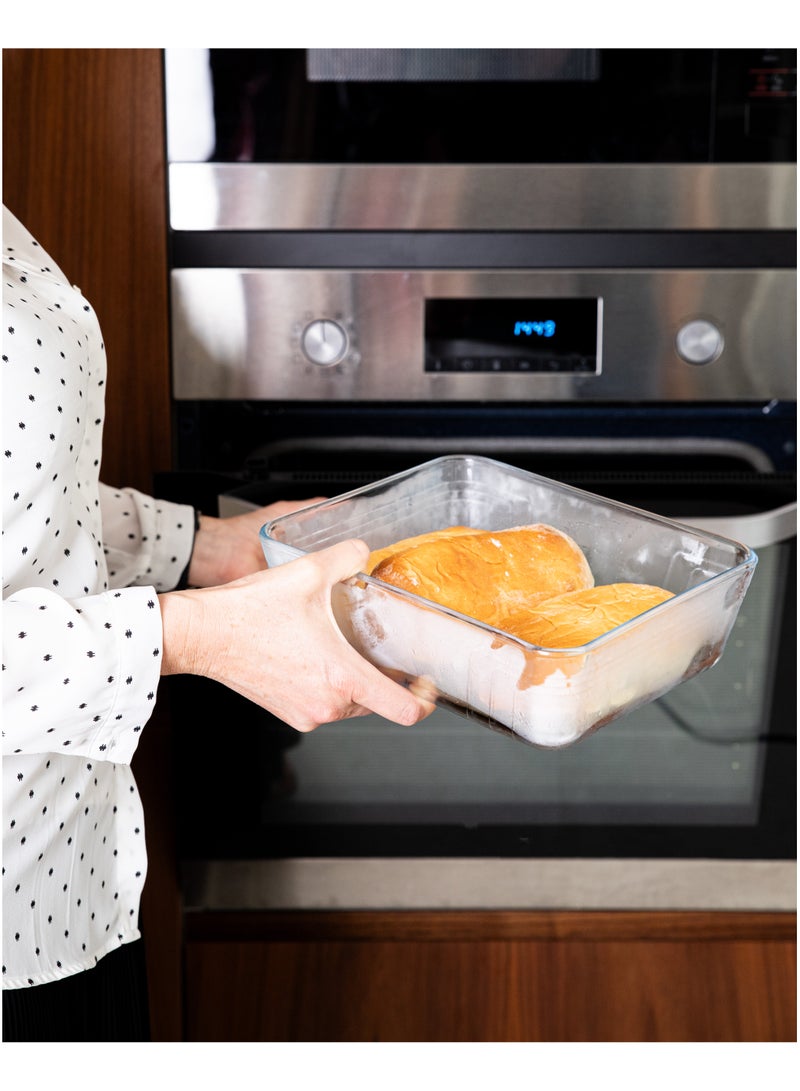 Pyrex Cook & Freeze Rectangular Glass Dish with Plastic Lid (4L) – Oven, Microwave, Freezer & Dishwasher Safe - Image 4
