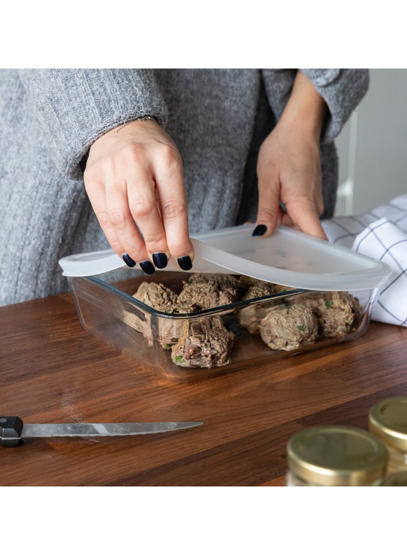 Pyrex Cook & Freeze Rectangular Glass Dish with Plastic Lid (4L) – Oven, Microwave, Freezer & Dishwasher Safe - Image 3