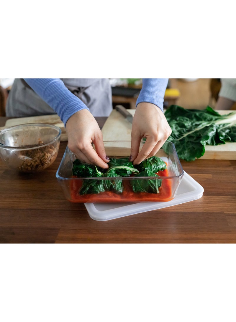 PYREX - Pyrex Cook & Freeze Rectangular Glass Dish with Plastic Lid (0.8L) – Oven, Microwave, Freezer & Dishwasher Safe - Image 1