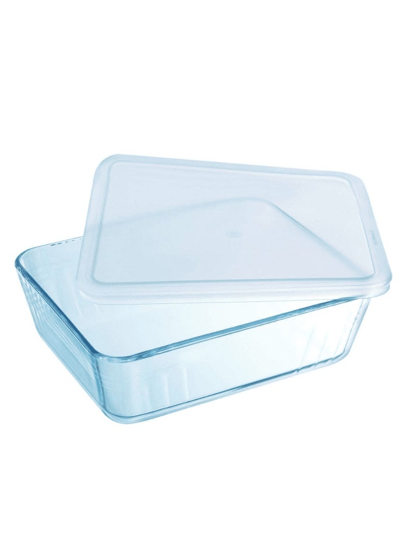 PYREX - Pyrex Cook & Freeze Rectangular Glass Dish with Plastic Lid (0.8L) – Oven, Microwave, Freezer & Dishwasher Safe - Image 1