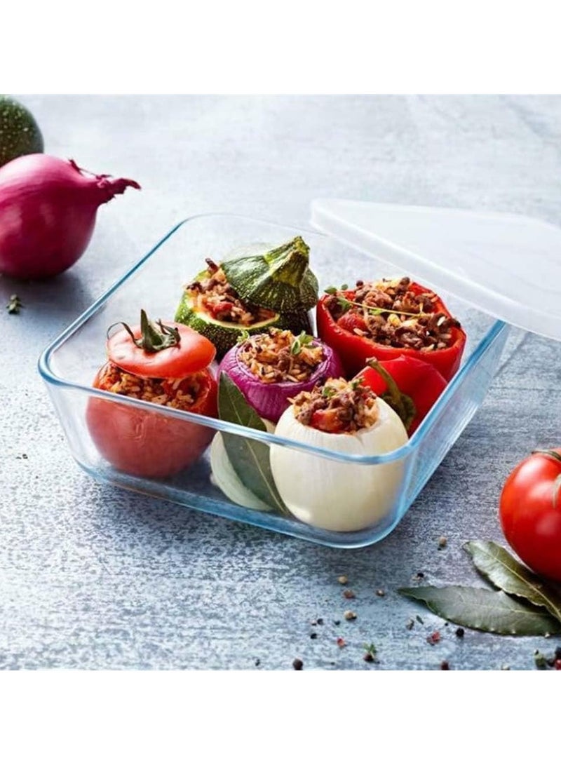 Pyrex Cook & Freeze Square Glass Dish with Plastic Lid (0.8L) – Oven, Microwave, Freezer & Dishwasher Safe - Image 3