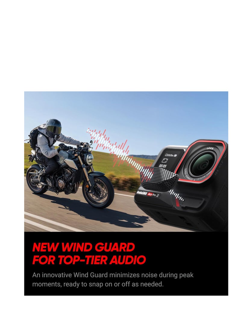 انستا 360 - Ace Pro 2 Action Camera Bundle, 1/1.3" CMOS Sensor, Active HDR Capture, 157° Wide-Angle Leica f/2.6 Lens, FlowState Stabilization, Horizon Lock, Dual Battery Included - Image 1