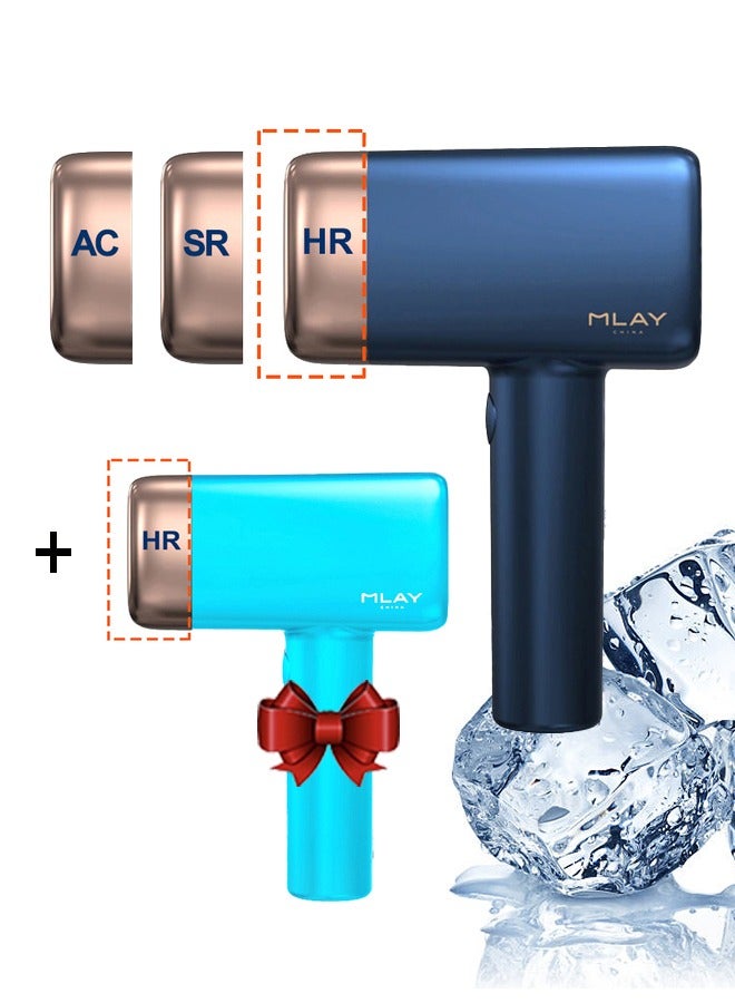 MLAY Updated T14 IPL Laser Painless Hair Removal Device With HR AC SR Lamp 3℃ Cold Compress/5-Levels/500000 Pulses Free Gift T14 Hair Removal Device (1*HR) Dark Blue - Image 1