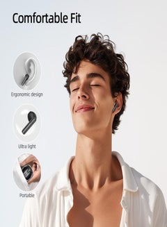 QCY T32 AilyBuds Clear Wireless Earbuds, 5.3 Bluetooth Earphone, 13mm Drivers, Low Latency for Gaming, In-Ear Lightweight Design,Quick Charge and 22.5 Hours Long Battery Black  - Image 2