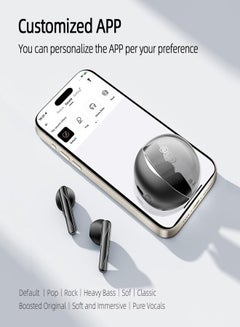 QCY T32 AilyBuds Clear Wireless Earbuds, 5.3 Bluetooth Earphone, 13mm Drivers, Low Latency for Gaming, In-Ear Lightweight Design,Quick Charge and 22.5 Hours Long Battery Black  - Image 4