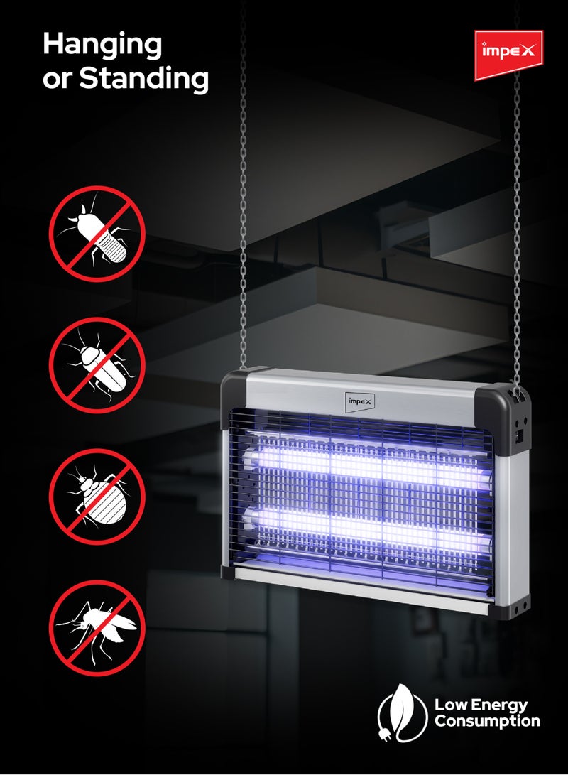 Impex Electric Insect Killer with 2 x 10W Ultra Violet Tubes, 30W Power, Automatic Pest Control, Pollution-Free, Non-Toxic, Low Power Consumption, Easy Tube Replacement - 30 W IK 4605 Multicolor - Image 4