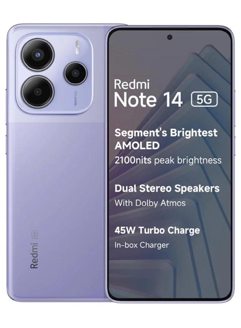 Xiaomi Redmi Note 14 Mist Purple  8GB Ram 256GB 5G - Indian Version - Image 1