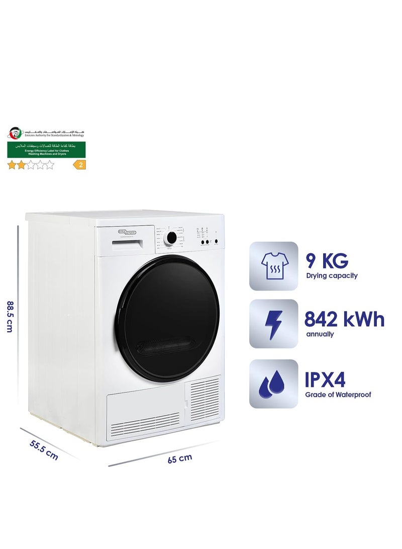 سوبر جنرال Super General 9Kg Dryer SGD9700DD White+ Super General 7Kg Washing Machine SGW7250NLED  White SGD9700DD+SGW7250NLED White  - Image 2