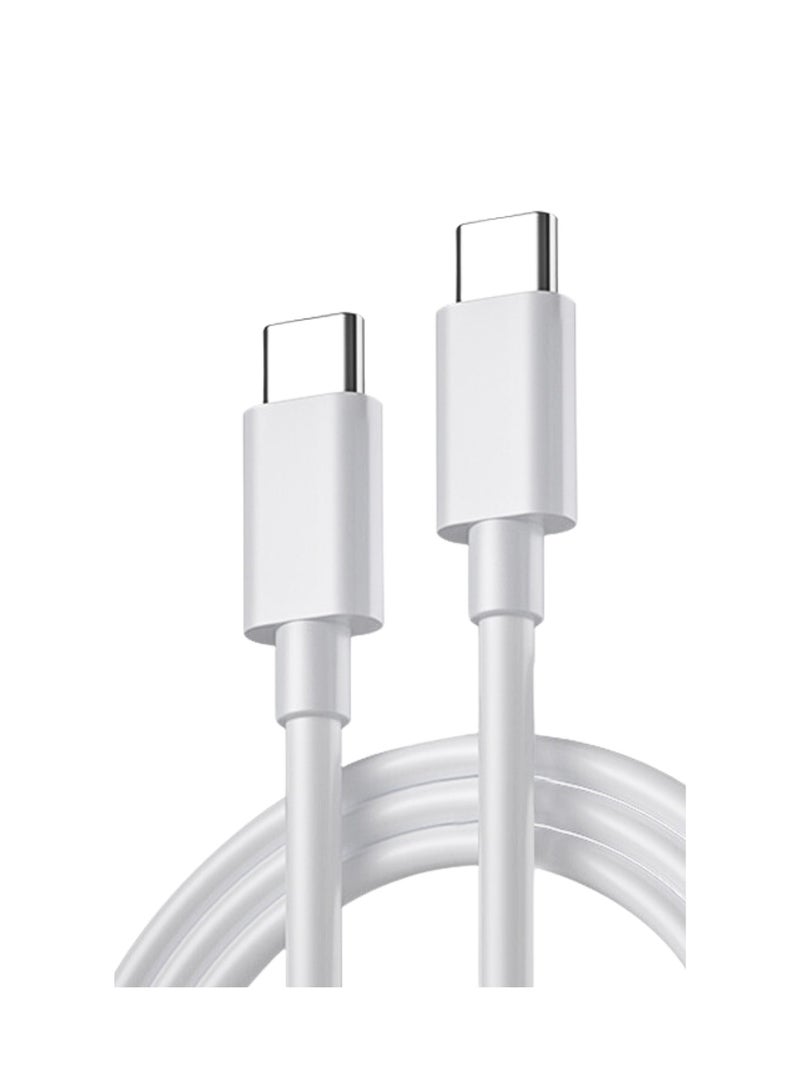 OPPO - DL149 Dual Type-C Cable - SuperVOOC Flash Charging, 1 Meter Length, High-Speed Data Transfer, Robust and Dependable White - Image 1