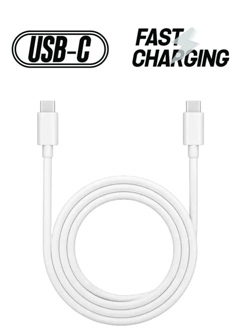 DL149 Dual Type-C Cable - SuperVOOC Flash Charging, 1 Meter Length, High-Speed Data Transfer, Robust and Dependable White