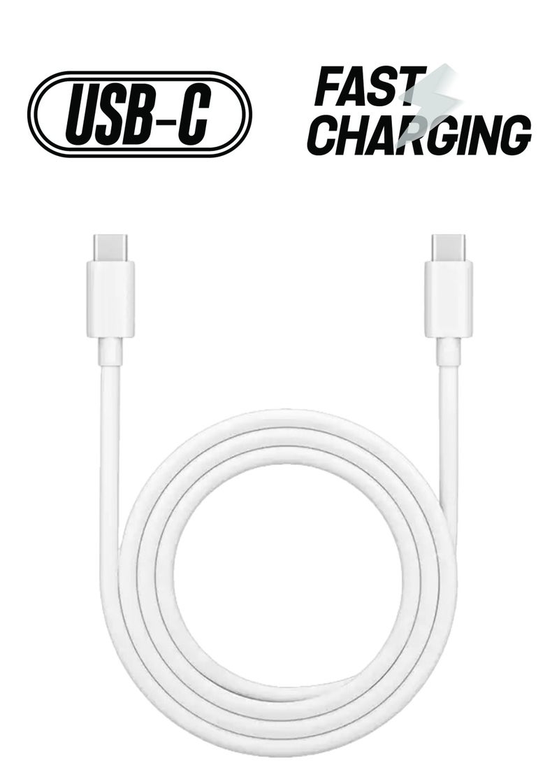 OPPO - DL149 Dual Type-C Cable - SuperVOOC Flash Charging, 1 Meter Length, High-Speed Data Transfer, Robust and Dependable White - Image 1