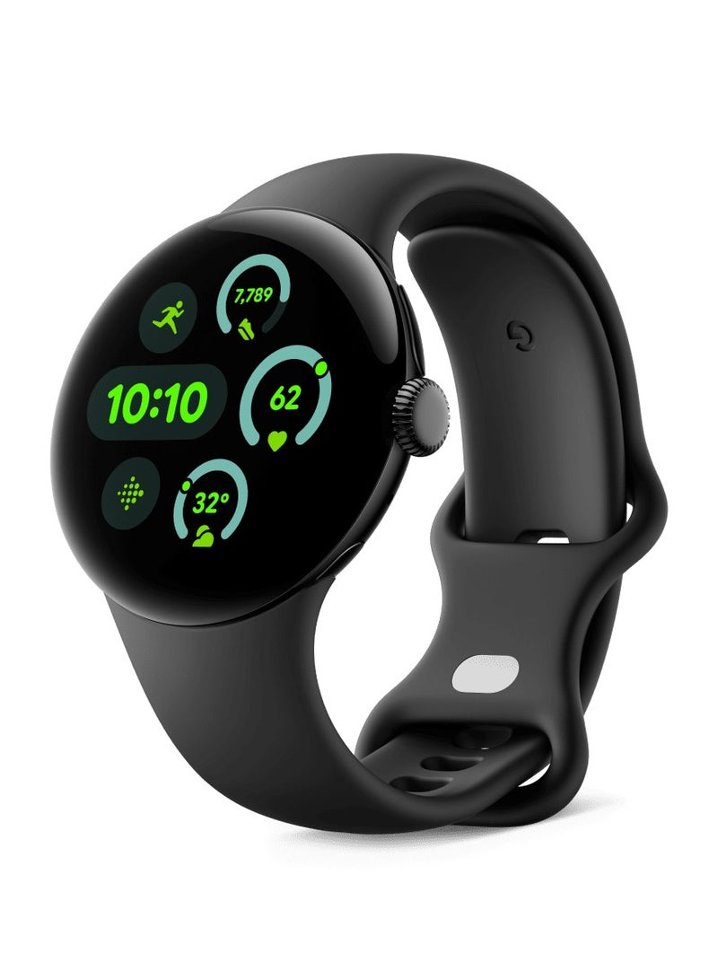Google Pixel Watch 3 (41mm) - Android Smartwatch with Heart Rate Tracking, Advanced Running from Fitbit, Fitness Insights, 24-Hour Battery - Matte Black Aluminium Case - Obsidian Band - Wi-Fi Black  - Image 2