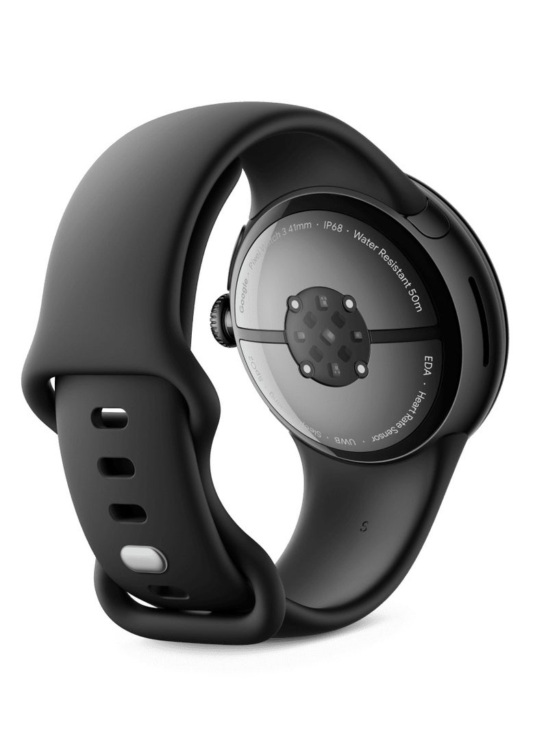 Google Pixel Watch 3 (41mm) - Android Smartwatch with Heart Rate Tracking, Advanced Running from Fitbit, Fitness Insights, 24-Hour Battery - Matte Black Aluminium Case - Obsidian Band - Wi-Fi Black  - Image 4