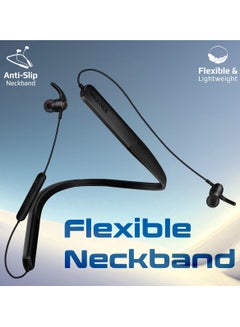PROMATE Promate Wireless Neckband Earphones with Multi-Point Pairing, Omni-Directional Mic, 200-hour Playtime, In-Line Controls, Crystal-Clear Call Quality, And Comfortable Neckband for Active Lifestyles, Leap-200H Black  - Image 4