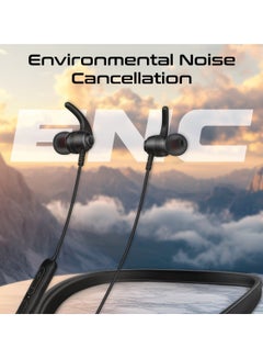 PROMATE Promate Wireless Neckband Earphones with Multi-Point Pairing, Omni-Directional Mic, 200-hour Playtime, In-Line Controls, Crystal-Clear Call Quality, And Comfortable Neckband for Active Lifestyles, Leap-200H Black  - Image 3