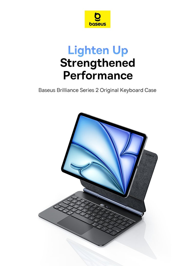 iPad Air 13 Keyboard Case, Ultra-Slim 5.7mm Magnetic iPad Pro 12.9 (2022/2021/2020/2018) & iPad Air 6 (13") Case Keyboard, Bluetooth 5.3, Smart LED Display, Easy-Set Floating Cantilever Stand, Precision Multi-Touch Trackpad, Backlit Keys, Premium Typing Experience, Magnetic Design, Adjustable Viewing Angles Black