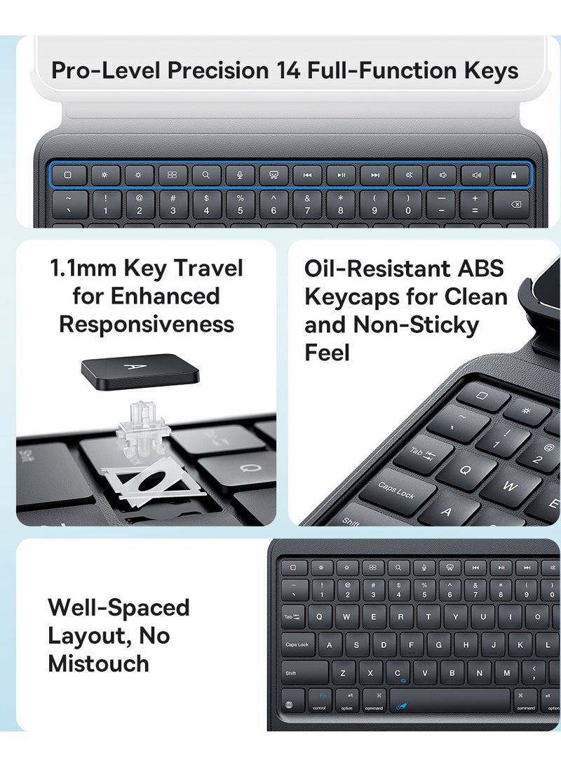 بيسوس - iPad Air 13 (2024) Magnetic Detachable Keyboard Case, Ultra-Thin iPad Pro 12.9" (2018-2022) Keyboard Case, Bluetooth 5.3, 100-Day Battery, Precision Multi-Touch Trackpad, Backlit Keys, Slim Design, Portrait/Landscape Support, Premium PU Leather, Adjustable Stand, Durable and Stylish Black - Image 1