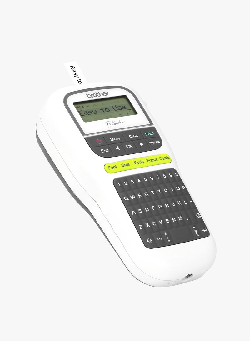 بروذر Brother PT-H110 Laminated Label Printer | Up to 12mm Width | Compact & Portable | Intuitive Easy-to-use Keyboard White  - Image 5