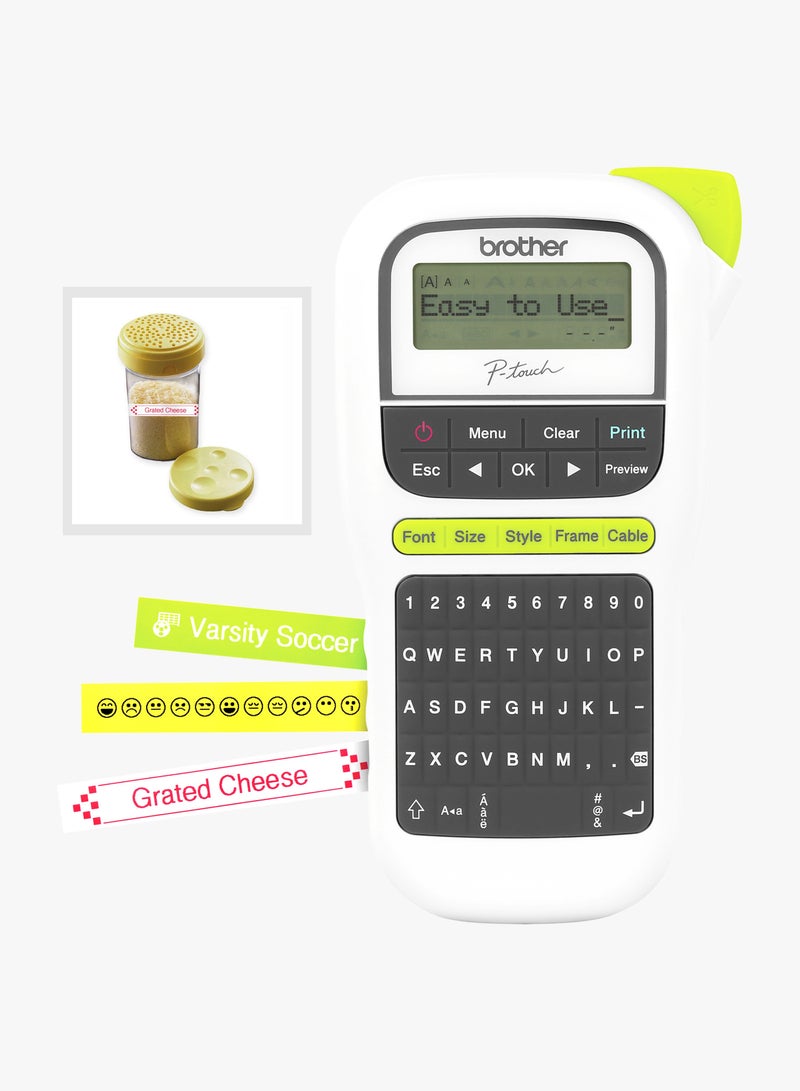 بروذر Brother PT-H110 Laminated Label Printer | Up to 12mm Width | Compact & Portable | Intuitive Easy-to-use Keyboard White  - Image 4